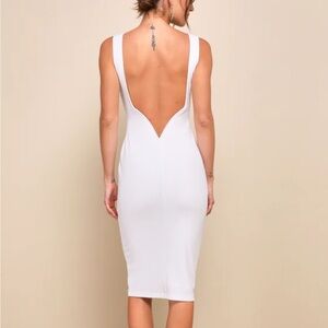 Lulus So Stunning White Backless Midi Dress - Size S